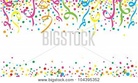 Carnival with many confetti and streamers