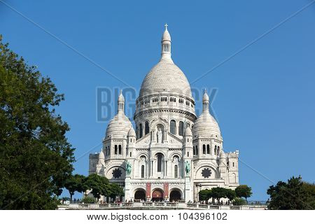 PARIS, FRANCE - SEPTEMBER 10, 2014: Basilica of the Sacre Coeur on Montmartre Paris France