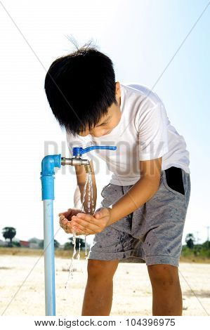 Water Faucet On Dry Land