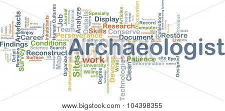 Background concept wordcloud illustration of archeologist