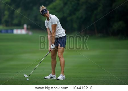 KUALA LUMPUR, MALAYSIA - OCTOBER 09, 2015: USA's Ryan O'Toole plays her shot on the sixth hole fairway of the KL Golf & Country Club at the 2015 Sime Darby LPGA Malaysia golf tournament.