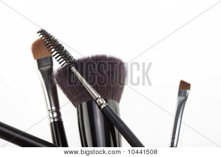 Detail Of A Random Composition With Make-up Brushes