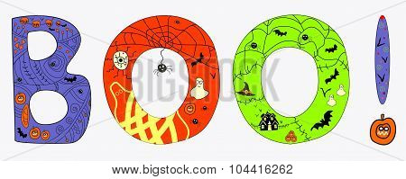 Halloween BOO vector illustration