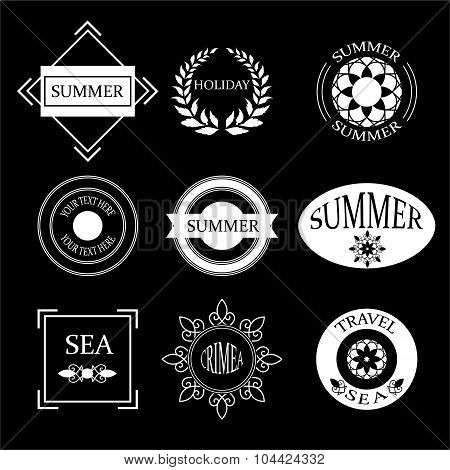 Travel And Holiday.  Retro Vintage Insignias Or Logotypes Set. Vector Design Element