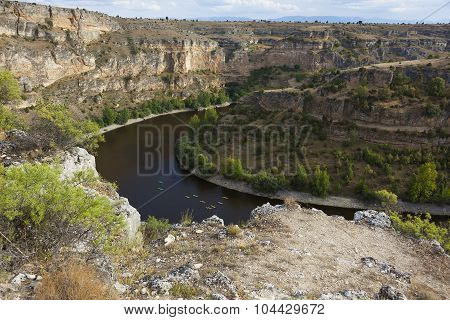 View Of Las Hoces Del Duraton, Segovia, Castilla Y Leon, Spain