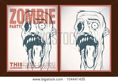 Zombie Party Placard Set