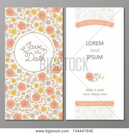 Vintage Vector Card Or Invitation.