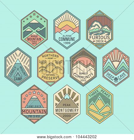 Mountain badges linear 1color