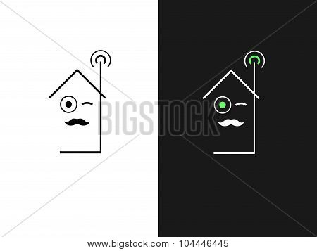 Set Of Logos Cctv Security Systems. House And Video Camera.