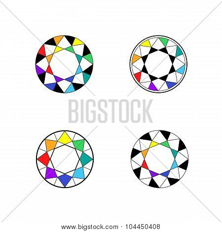 Four Circle Colorful Icon.