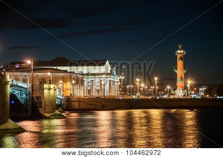Beautiful night view of Saint-Petersburg, Russia