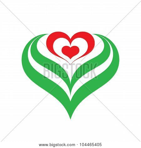 Heart flower - vector sign illustration. Heart flower logo. Valentines day vector illustration.