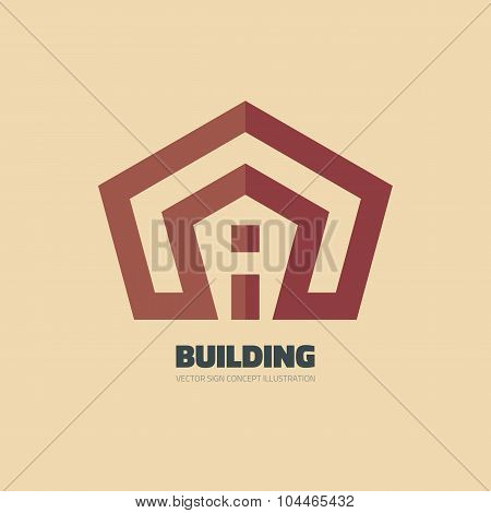 Building - vector logo concept illustration. Real estate logo. Home logo. House logo.