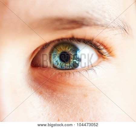 Close-up macro human female child eye 