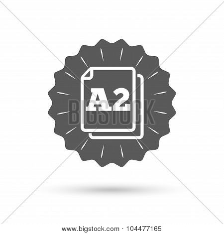 Paper size A2 standard icon. Document symbol.