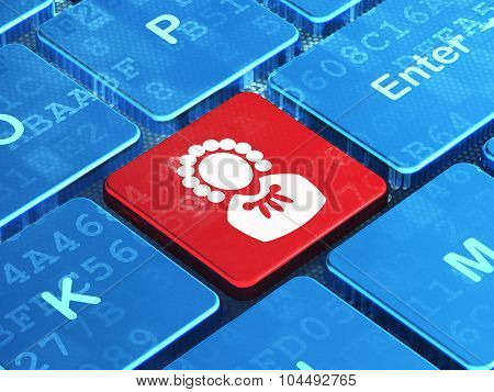 Law concept: Judge on computer keyboard background