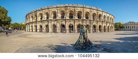 Panorama View At The Ancient Roman Theatre (arena) Of Nimes