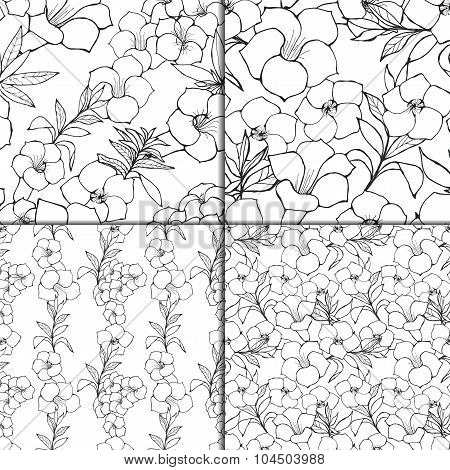 Seamless floral pattern set