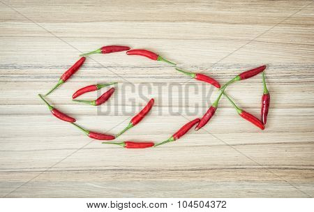 Chili Peppers In The Fish Shape