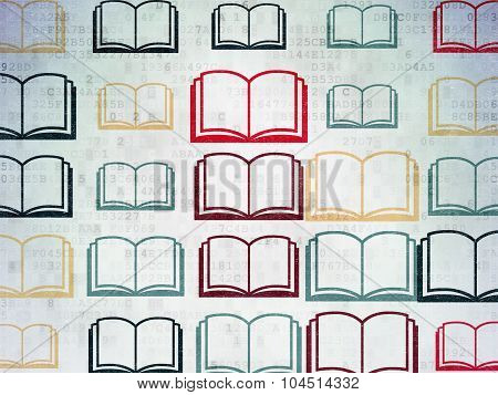 Science concept: Book icons on Digital Paper background