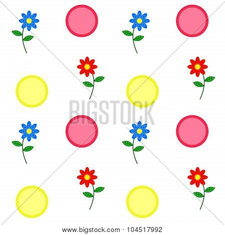 Flower simple pattern classic red and blue