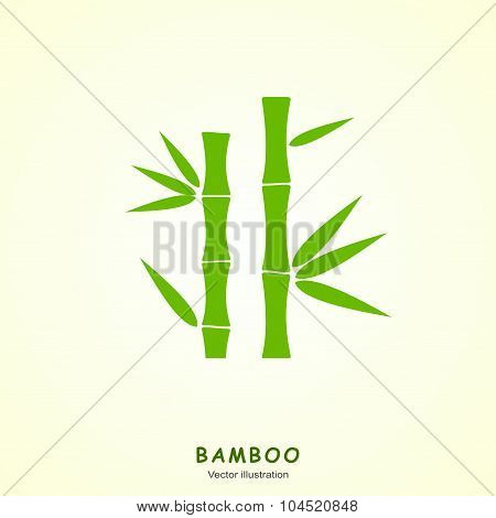 Green bamboo vector icon. Vector Illustration.