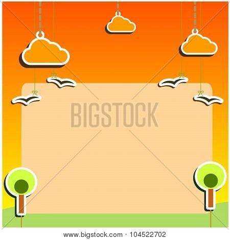 Sunset Artwork Puppets Theatre Background for Slide Show