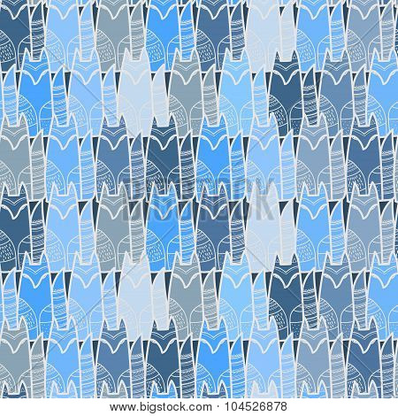 Foxes seamless pattern.Vector illustration.
