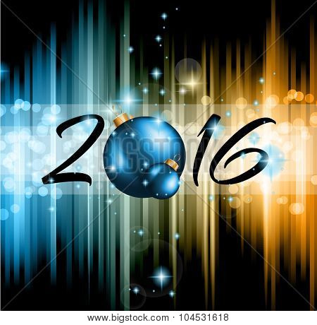 2016 Christmas and Happy New Year Party flyer. Complete layout with space for text for your dinner invitation, xmas parties or new year's eve party flyer.