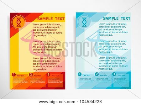 Dna Symbol On Abstract Vector Modern Flyer, Brochure Vector Template.