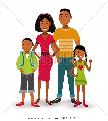 Happy Family People Flat Illustration