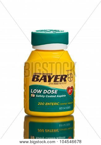 MIAMI, USA - February 9, 2015: The low dose aspirin is highly recommended by many doctors.