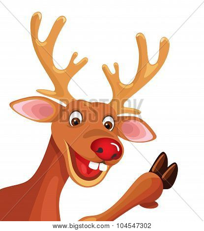 Happy Cartoon Rudolph Christmas Reindeer