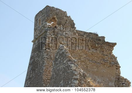 Tower Ruin against a blue sky