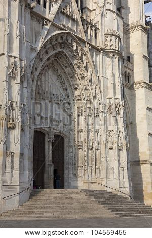 Entrance Of The Cathedral Of Beaubais, Oise, Picardie, France