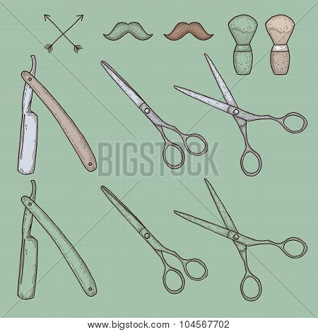 Vintage Barber Shop Set