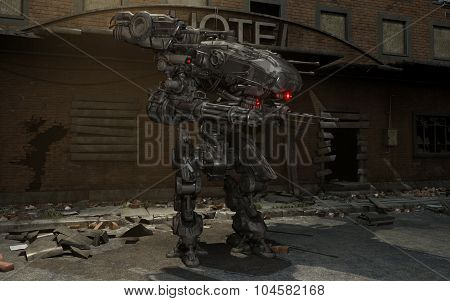 Futuristic robot mech