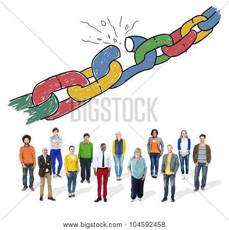 Chain Broken Stress Pressure Freedom Concept