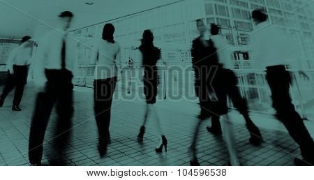 Business People in Motion Commuter Walking Concept