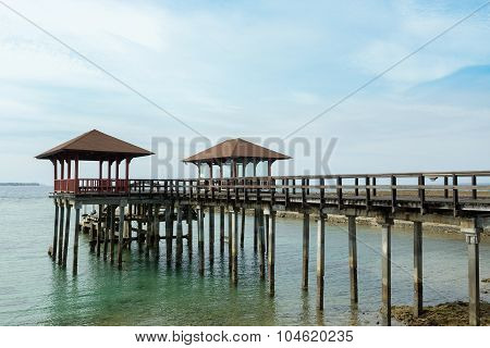 Indonesian Landscape With Walkway And Sea