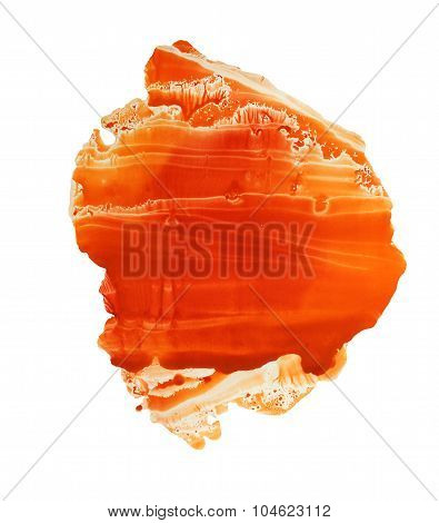 Abstract orange watercolor background. Monotype effect.
