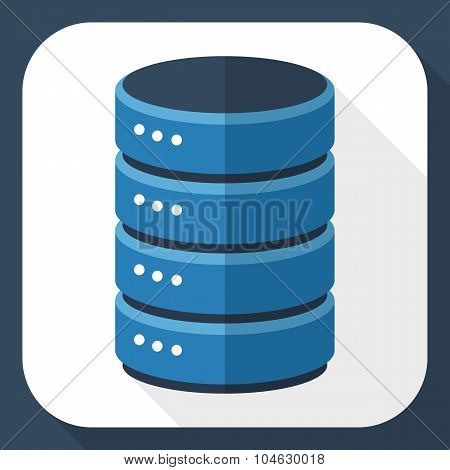 Data Storage Icon With Long Shadow