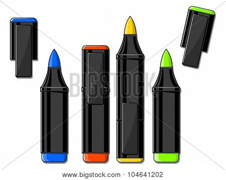 Color markers vector illustration
