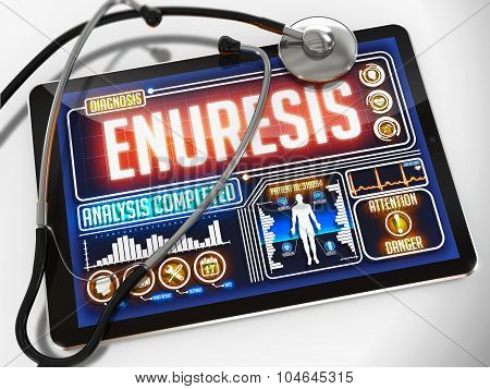 Enuresis on the Display of Medical Tablet.