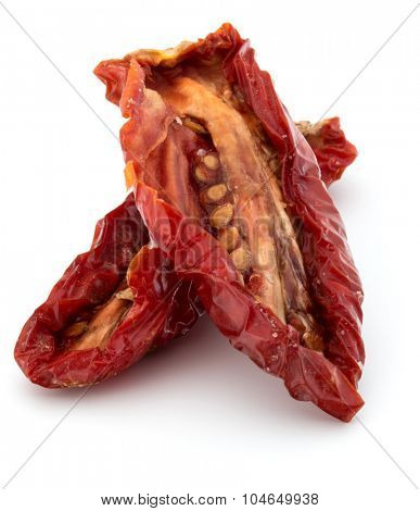 Dried tomatoes isolated on white background cutout