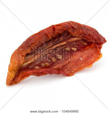 Dried tomato isolated on white background cutout
