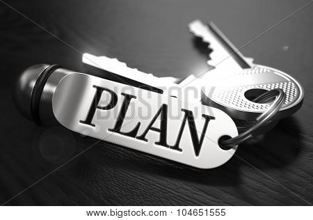 Plan Concept. Keys with Keyring.