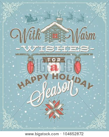 Christmas type design with holidays decoration