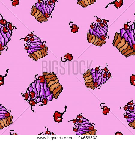Vector Sweet Cupcakes Pattern