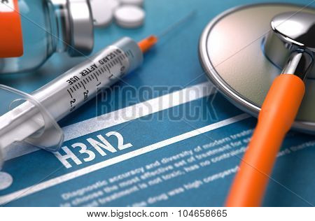 H3N2 Virus. Medical Concept.